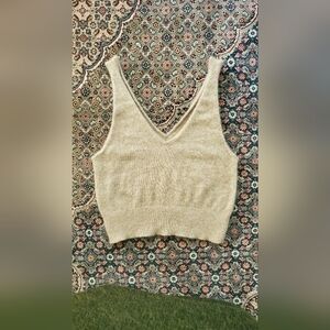 Quince Cashmere Crop Tank Oatmeal M